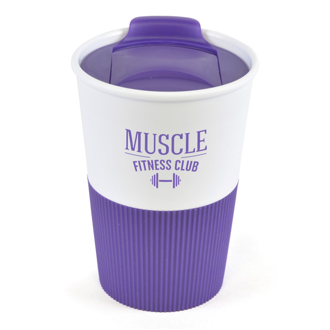 Promotional Rubber Base Plastic Take Out Mug 330ml - Image 8