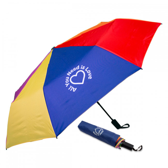 Promotional Full Colour Printed Compact Umbrella - Image 1