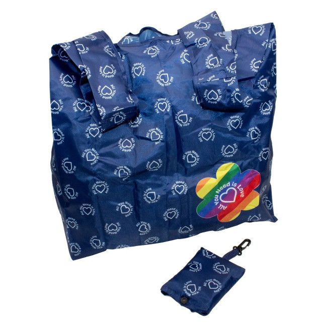 Promotional RPET Foldable Shopping Bag with Clip Pouch