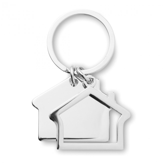 Promotional House Shaped Metal Keyring - Image 2