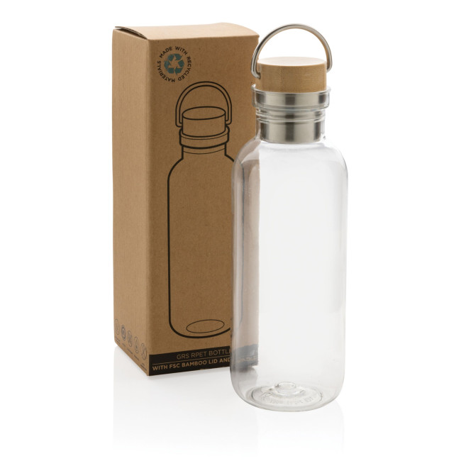 Promotional RCS Rpet Bottle With Bamboo Lid And Handle 680ml - Image 3