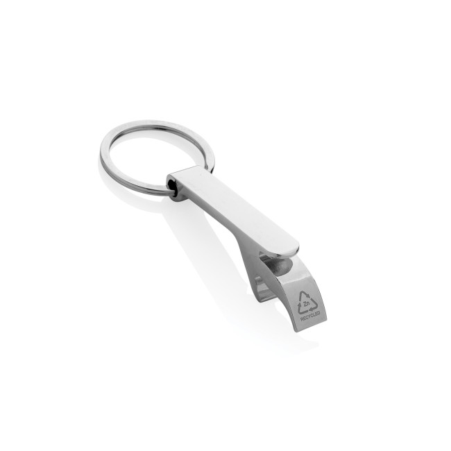 Promotional RCS Recycled Zinc Alloy Bottle Opener Keychain - Image 1