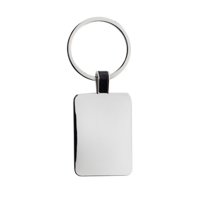 Promotional RCS Recycled Zinc Alloy Rectangle Keyring