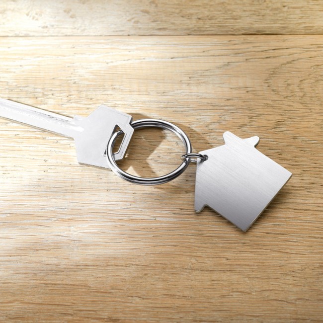 Promotional House Shaped Metal Keyring - Image 4