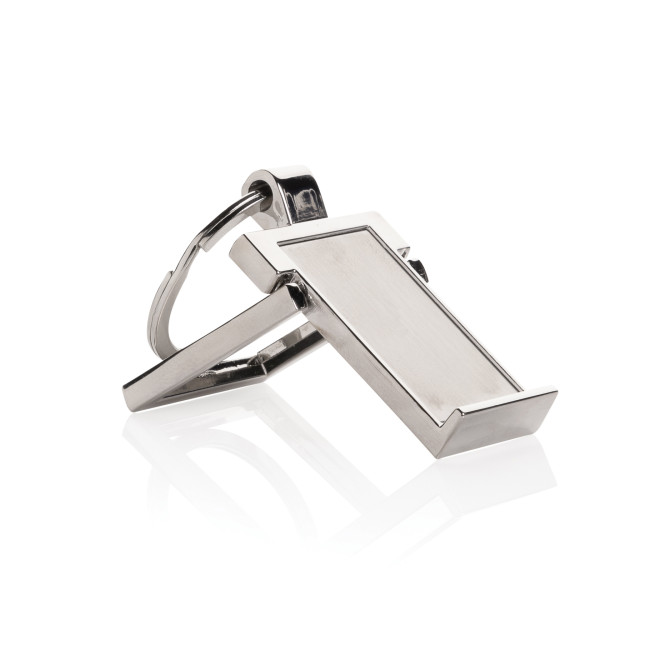 Promotional RSC Recycled Zinc Alloy Phone Stand Keychain - Image 2