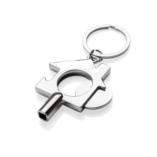 Promotional RCS Recycled Zinc Alloy 3 In 1 Keychain - Image 1