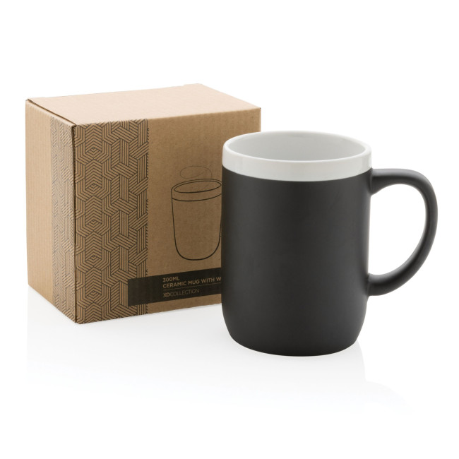 Promotional Ceramic Mug With White Rim 300ml - Image 7