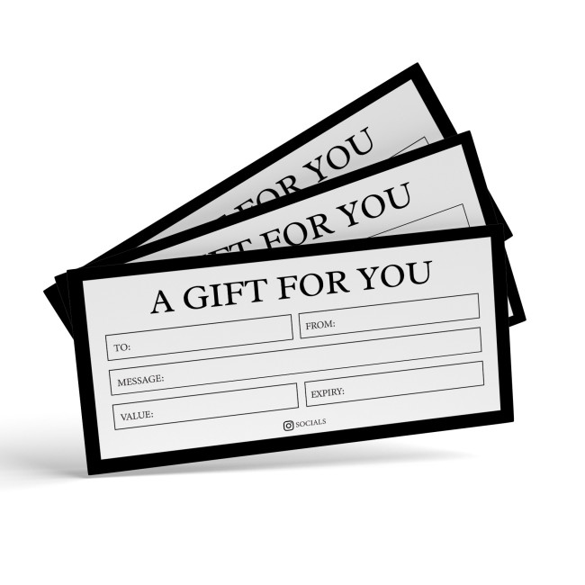 Promotional DL Gift Voucher Single Sided Print 400gsm (Including Envelopes)