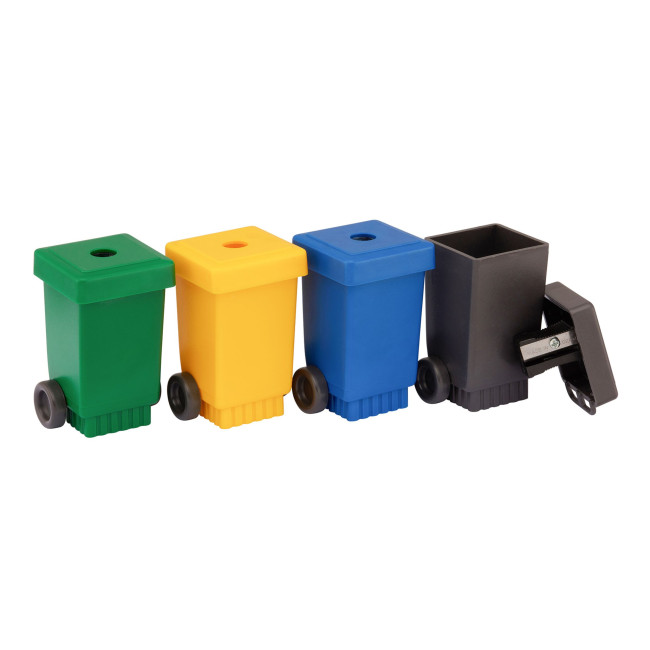 Promotional Green & Good Wheelie Bin Pencil Sharpener - Recycled