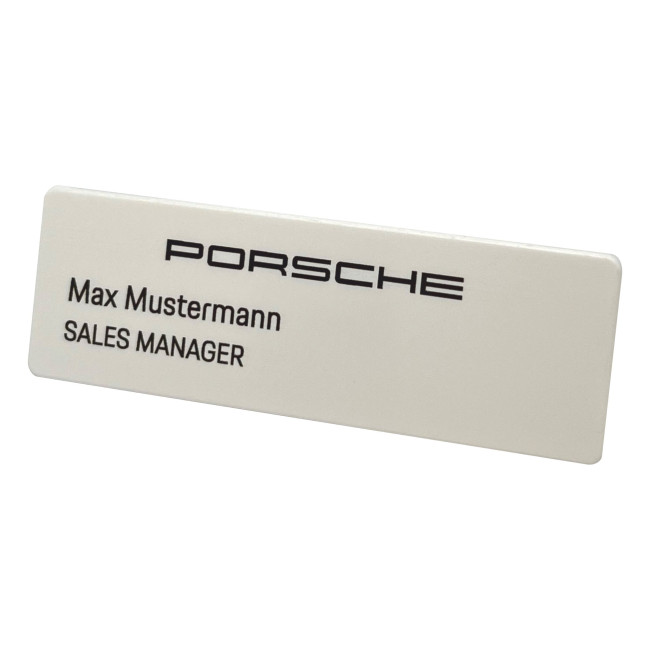 Promotional Recycled Plastic Name Badge 75x25mm Magnet - Image 1