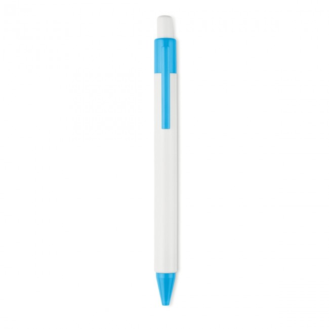 Promotional Plastic Push type pen blue in - Image 9