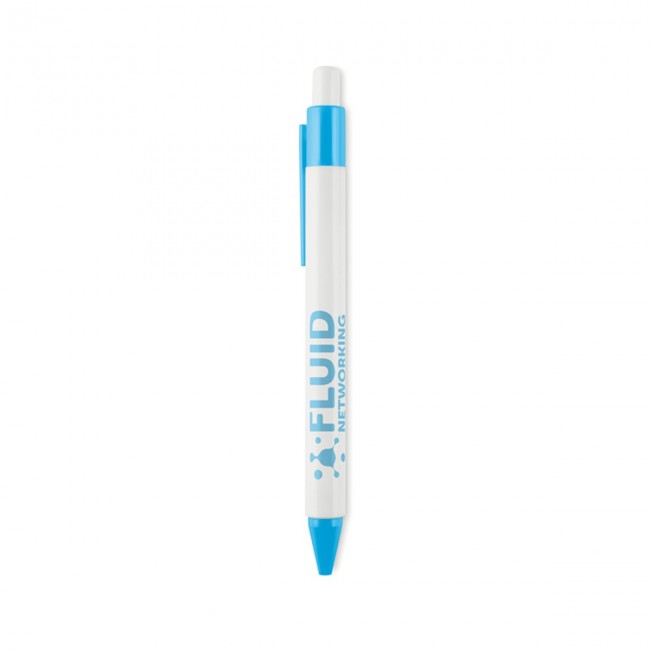 Promotional Plastic Push type pen blue in - Image 3