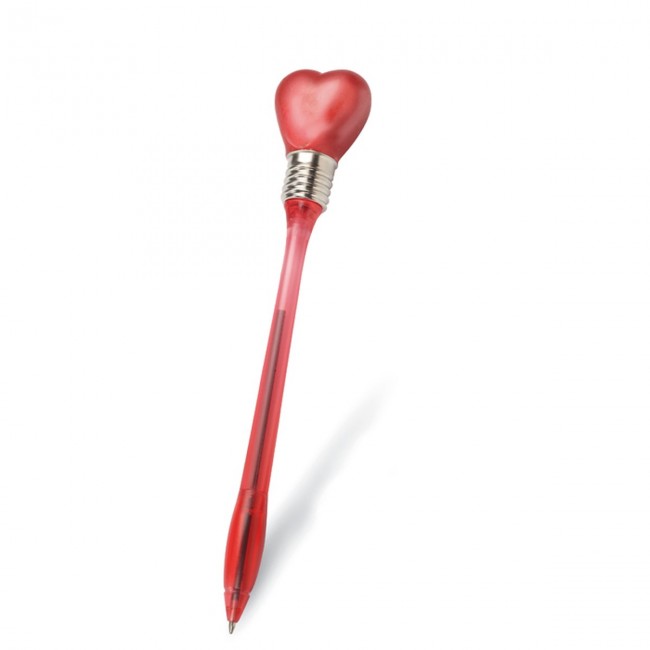 Promotional Heart shape light top ball pen - Image 1