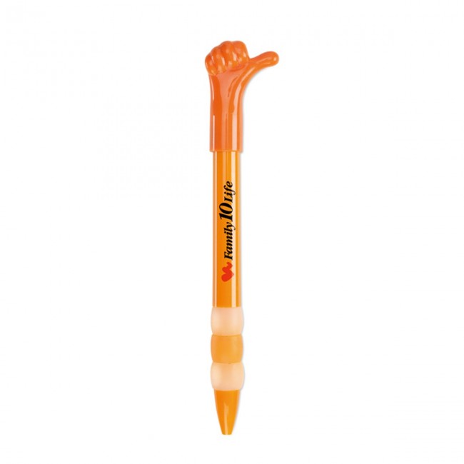 Promotional Ball pen with hand top - Image 3