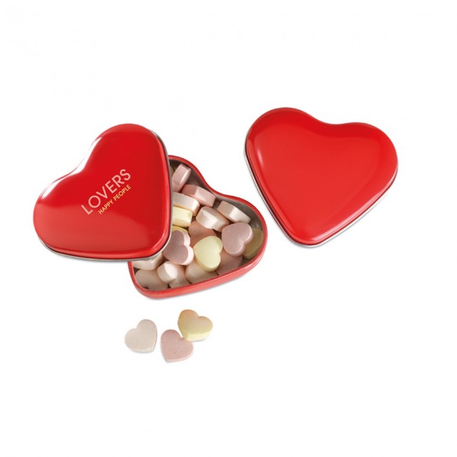 Promotional Heart Tin Box With Candies - Image 4