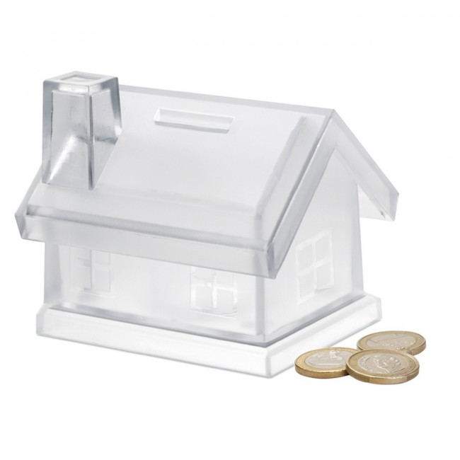 Promotional Plastic House Coin Bank - Image 2