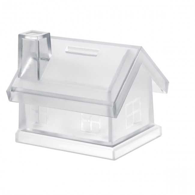 Promotional Plastic House Coin Bank - Image 1