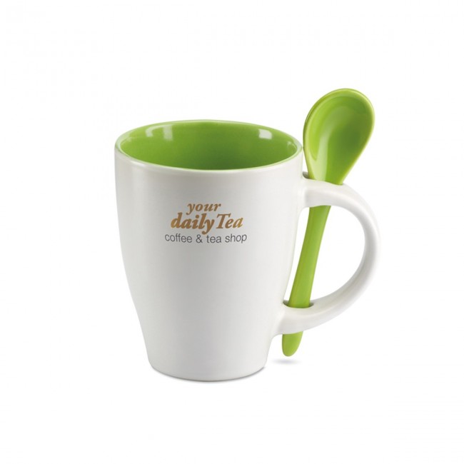 Promotional Bicolour Mug With Spoon 250ml - Image 3