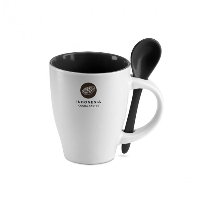 Promotional Bicolour Mug With Spoon 250ml - Image 4