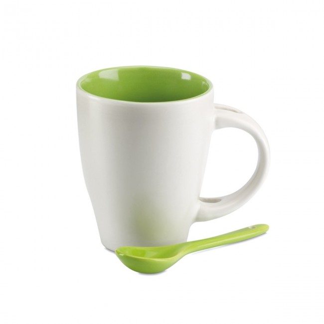 Promotional Bicolour Mug With Spoon 250ml - Image 11