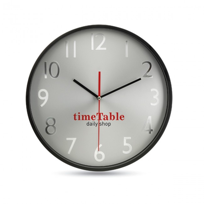 Promotional Wall Clock With Silver Background - Image 1