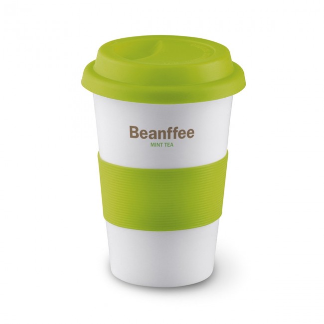 Promotional Ceramic Mug With Lid & Sleeve - Image 8