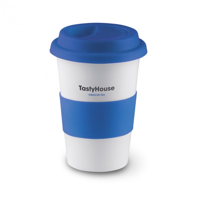 Promotional Ceramic Mug With Lid & Sleeve - Image 7