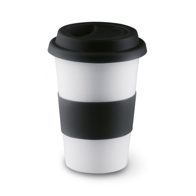 Promotional Ceramic Mug With Lid & Sleeve - Image 3