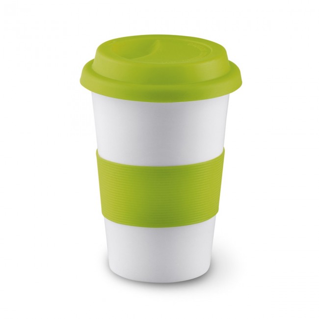 Promotional Ceramic Mug With Lid & Sleeve - Image 1