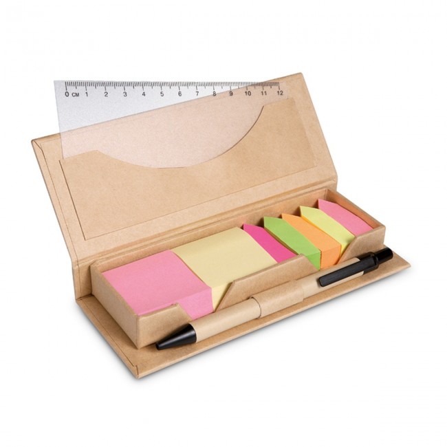 Promotional Recycled Sticky Memo Set With Pen - Image 1