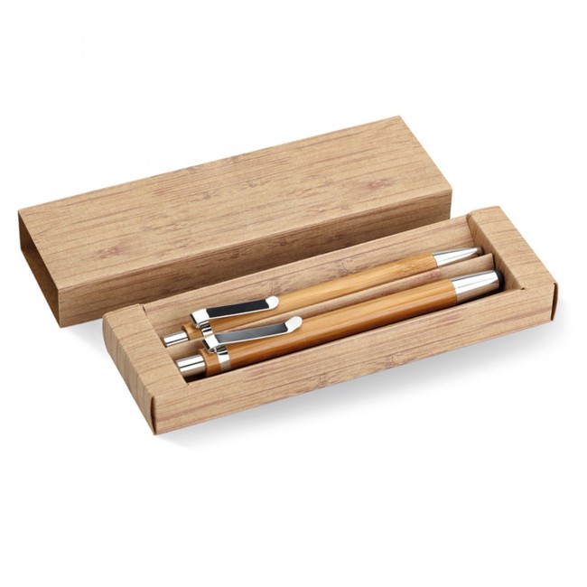 Promotional Bamboo Pen & Pencil Set - Image 1