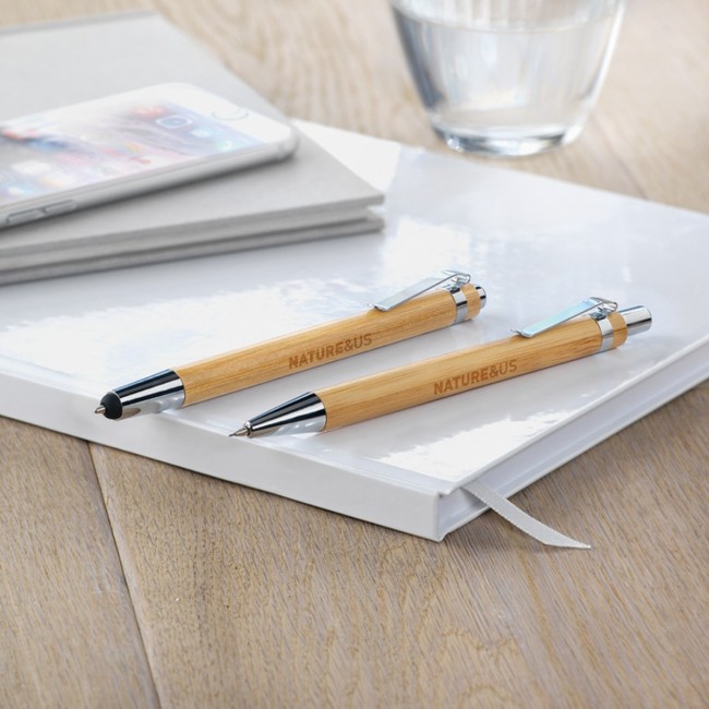 Promotional Bamboo Pen & Pencil Set - Image 3