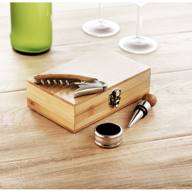 Promotional Wine Set In Bamboo Box - Image 2