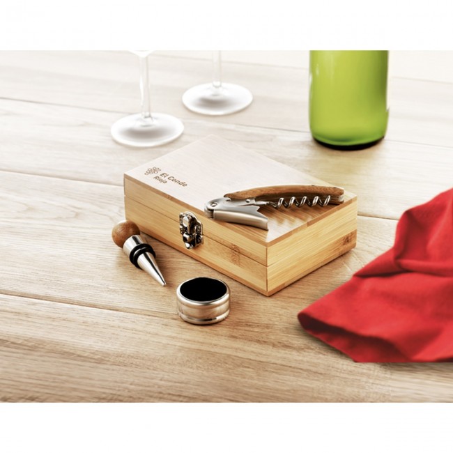 Promotional Wine Set In Bamboo Box - Image 6