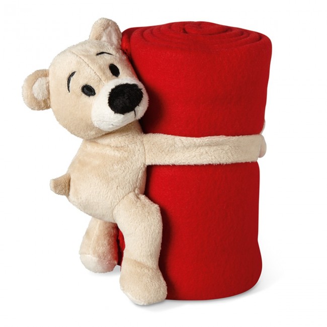 Promotional Fleece Blanket With Bear - Image 6