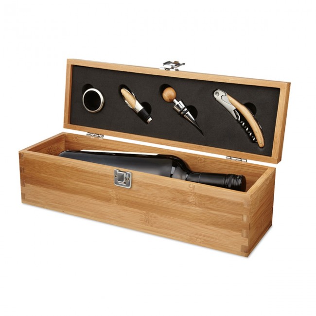 Promotional Wine Set In Bamboo Box - Image 2