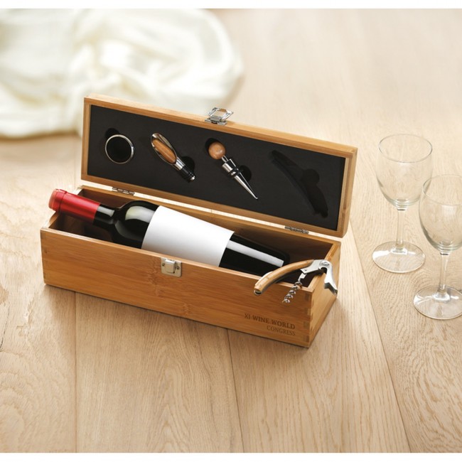 Promotional Wine Set In Bamboo Box - Image 4