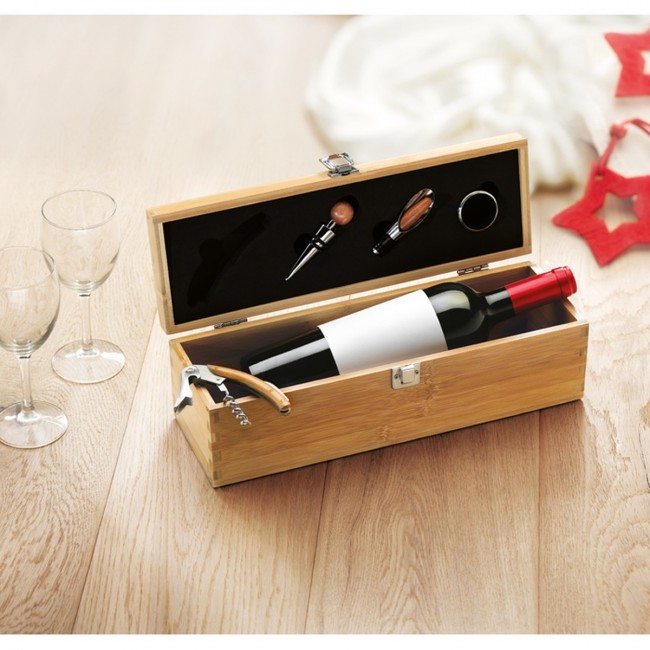 Promotional Wine Set In Bamboo Box - Image 5