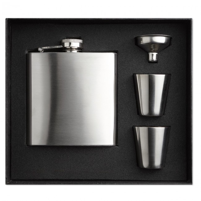 Promotional Slim Hip Flask With 2 Cups Set - Image 5