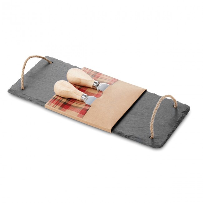 Promotional Slate cheeseboard with 2 kniv - Image 1