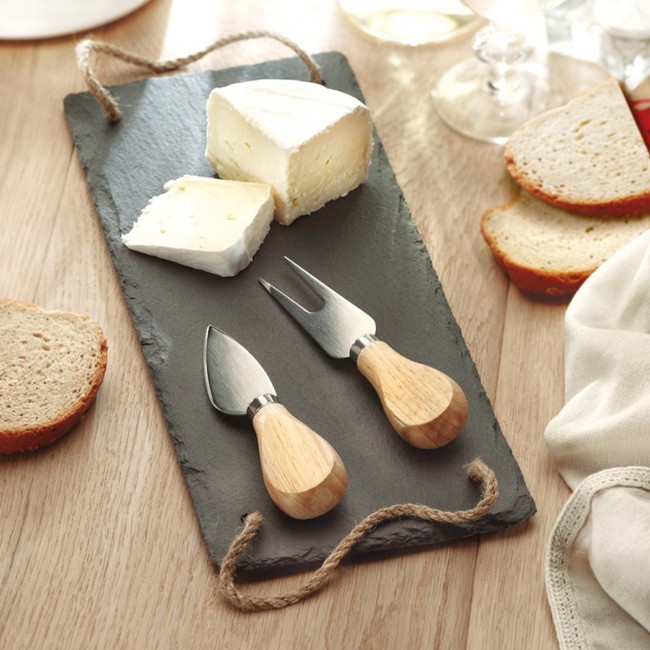 Promotional Slate cheeseboard with 2 kniv - Image 6