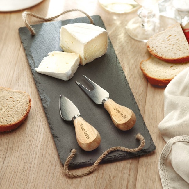 Promotional Slate cheeseboard with 2 kniv - Image 7