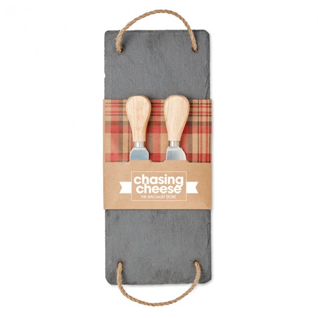 Promotional Slate cheeseboard with 2 kniv - Image 9