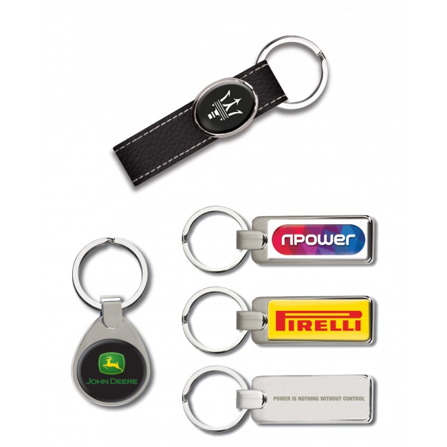 Promotional Elite Rectangular Polycrown Keyring