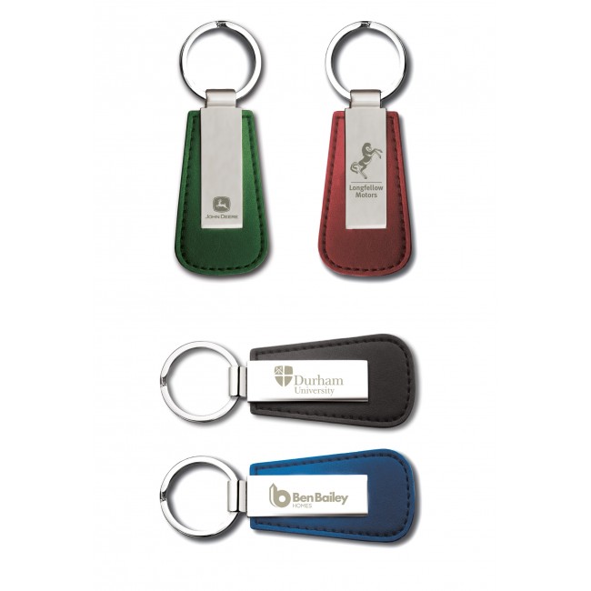 Promotional Premium Sapporo Matt Nickel Leather Keyring