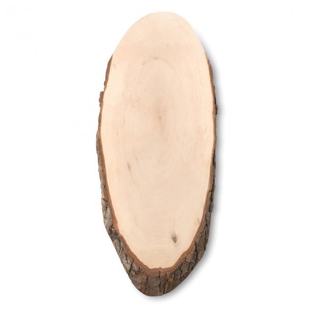 Promotional Oval wooden board with bark - Image 2