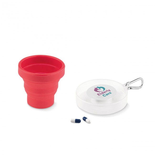 Promotional Silicone Foldable Cup & Pill Container - Image 1