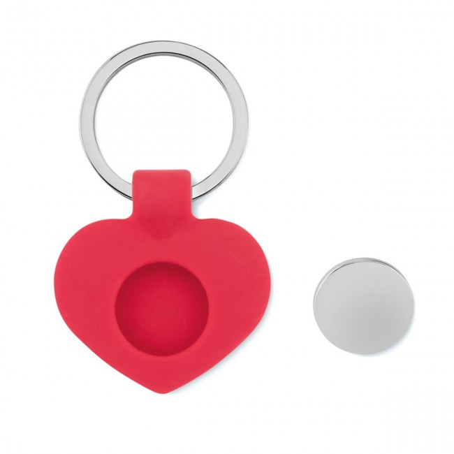 Promotional Silicone key ring with token - Image 2