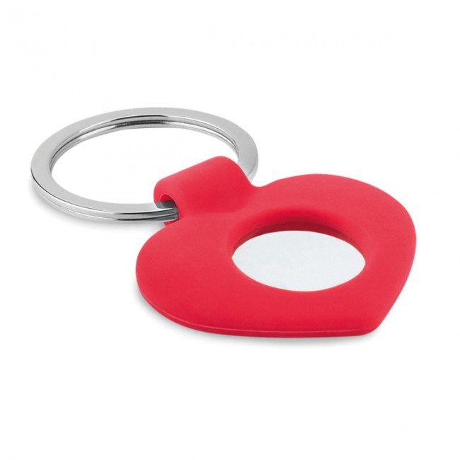 Promotional Silicone key ring with token - Image 1