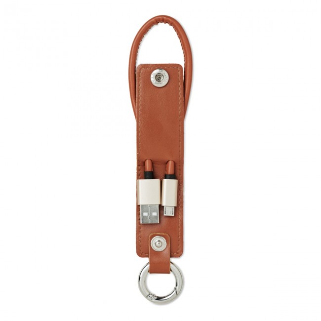 Promotional USB-A to micro-B cable keyrin - Image 1